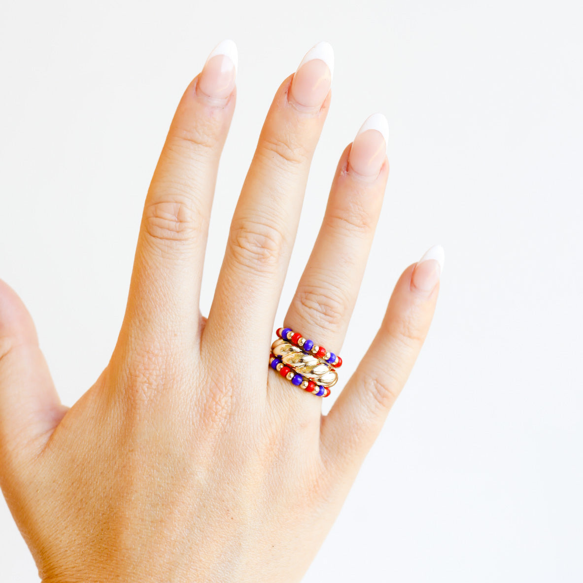 The Poppi Ring in Blue & Red