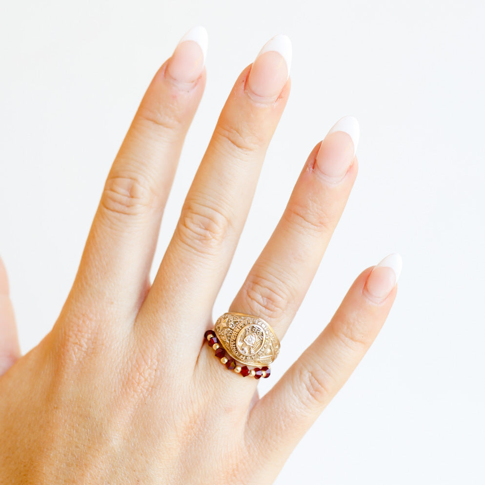 Maroon Swarovski Ring