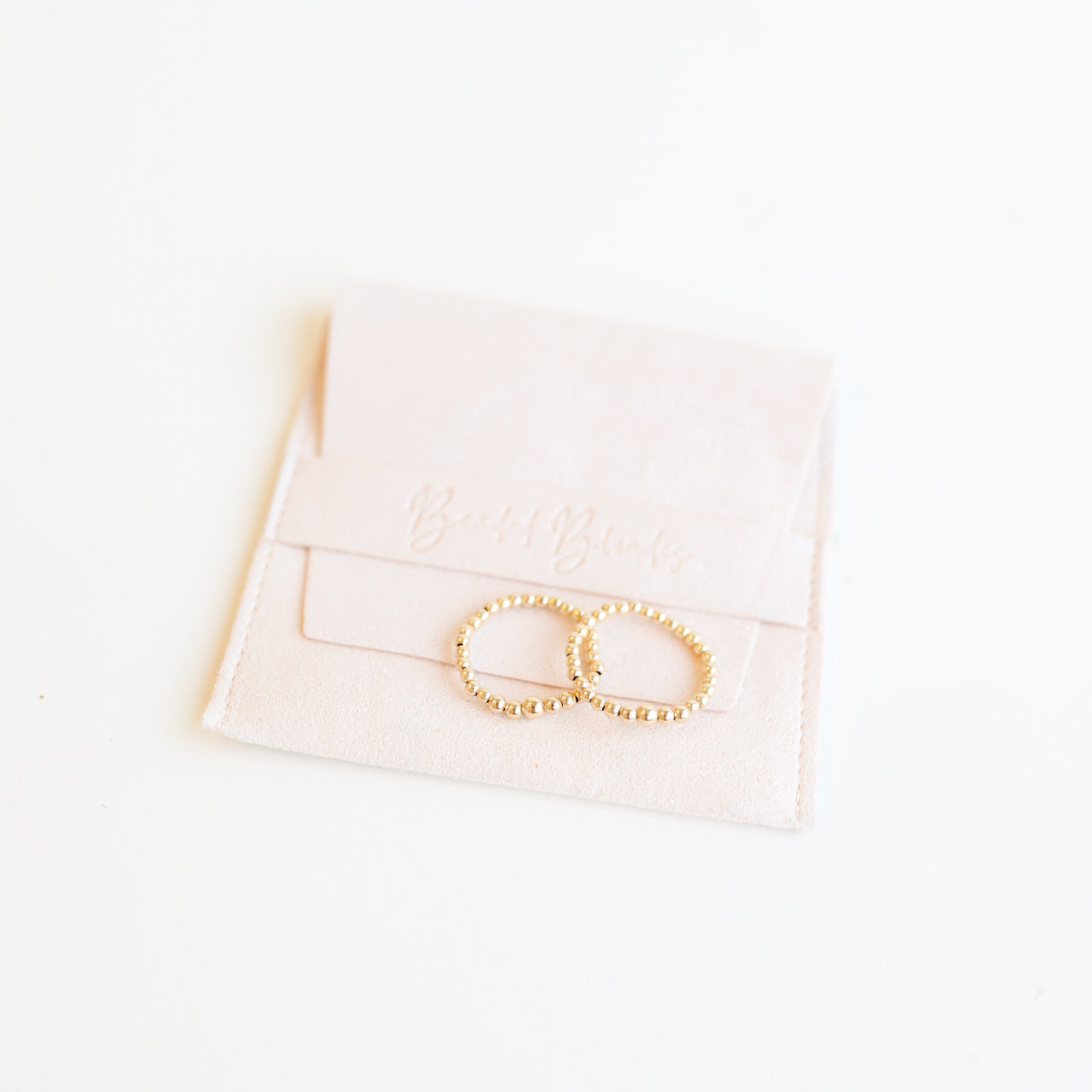 Lexi 2MM Gold Cascade Beaded Band Rings (set of 2)