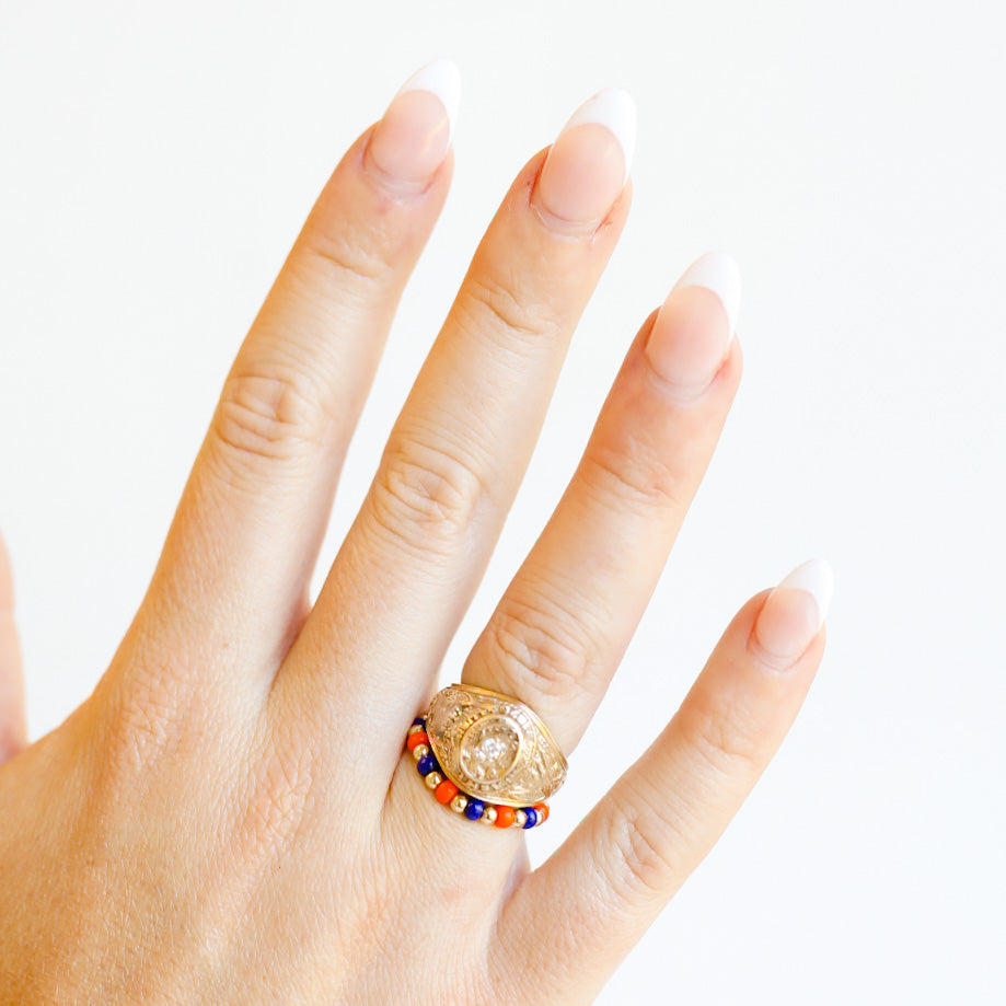 The Poppi Ring in Orange & Blue