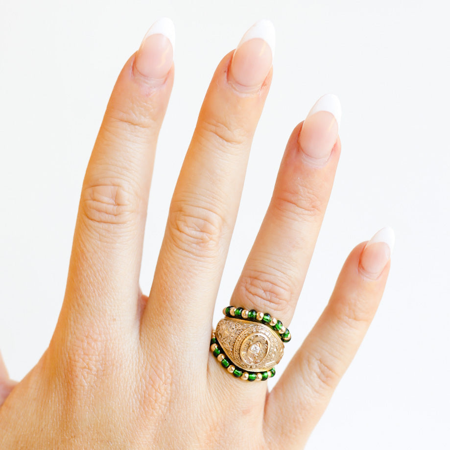 The Poppi Ring in Dark Green