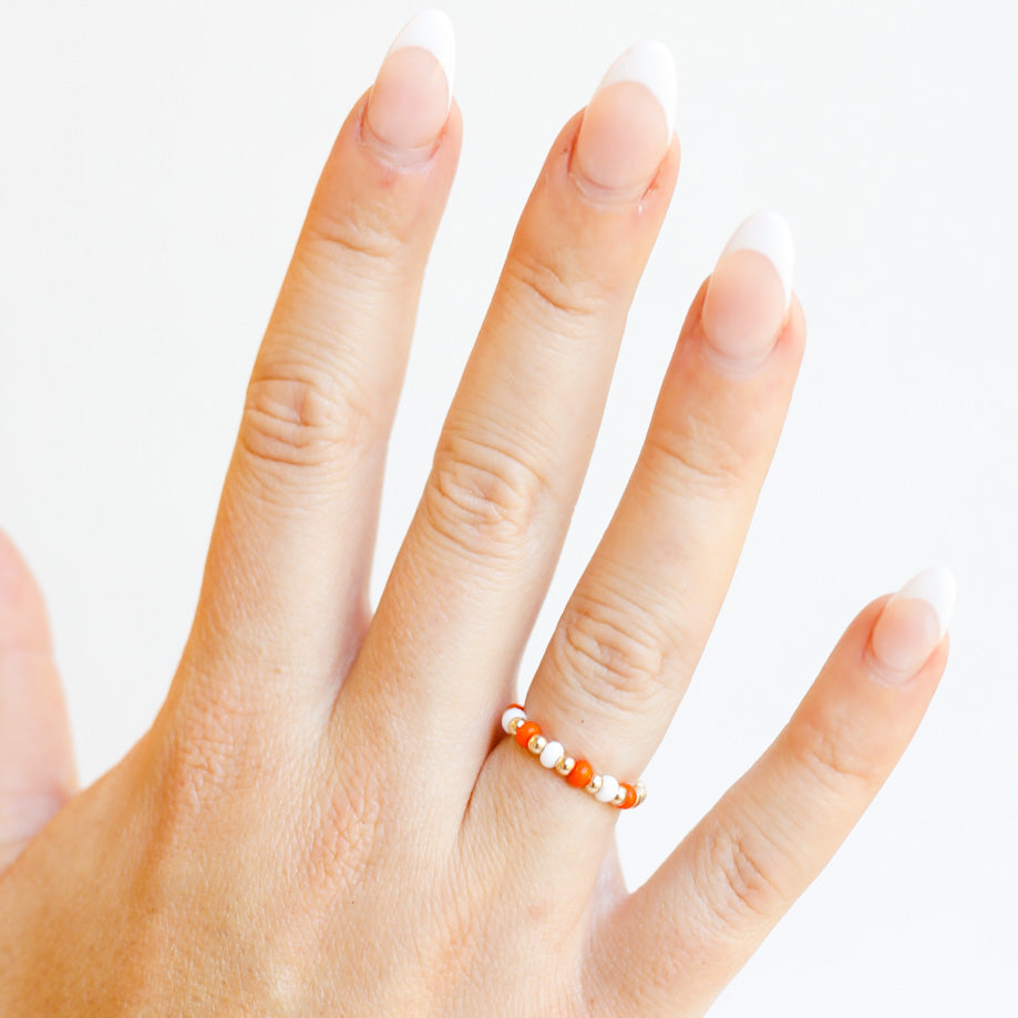 The Poppi Ring in Orange & White