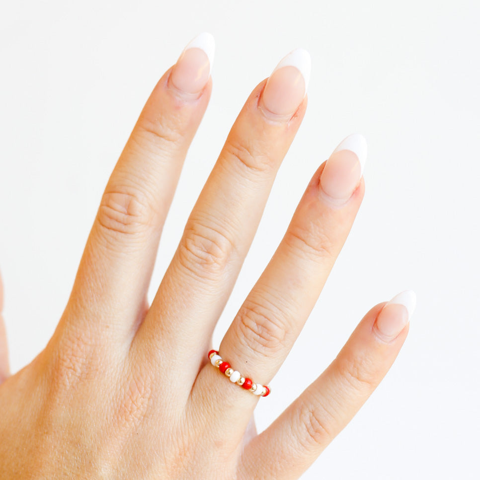 The Poppi Ring in Bright Red & White