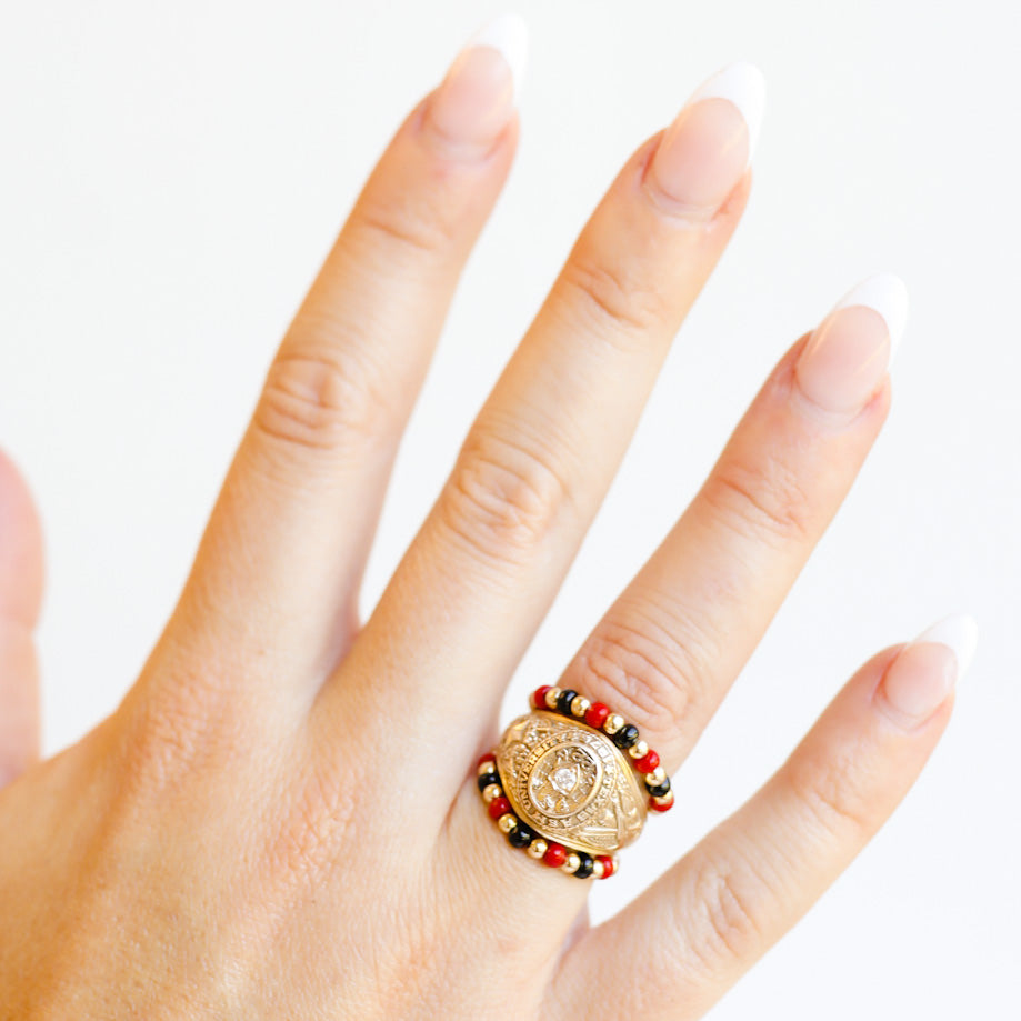 The Poppi Ring in Red & Black