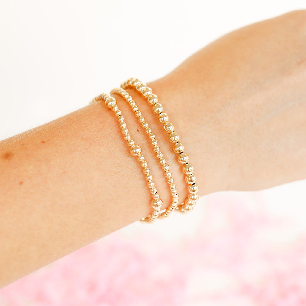 thumbnail image 2 of Stackable Beaded Bracelets With Gold Crosses ⋆ Amanda Blu And Company 2 of 14
