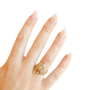 Lauren 3MM Gold Cascade Beaded Band Ring
