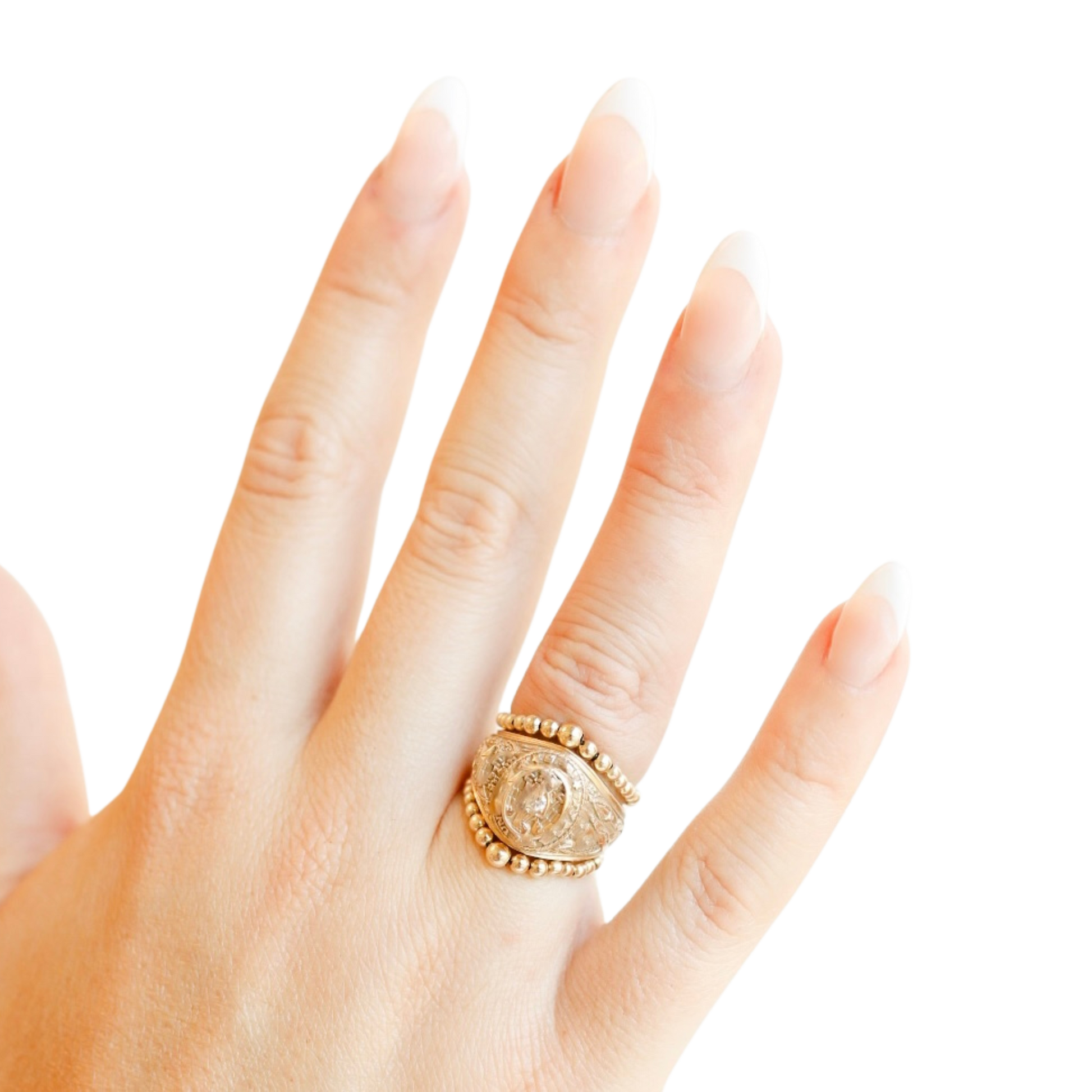 Lexi 2MM Gold Cascade Beaded Band Rings (set of 2)