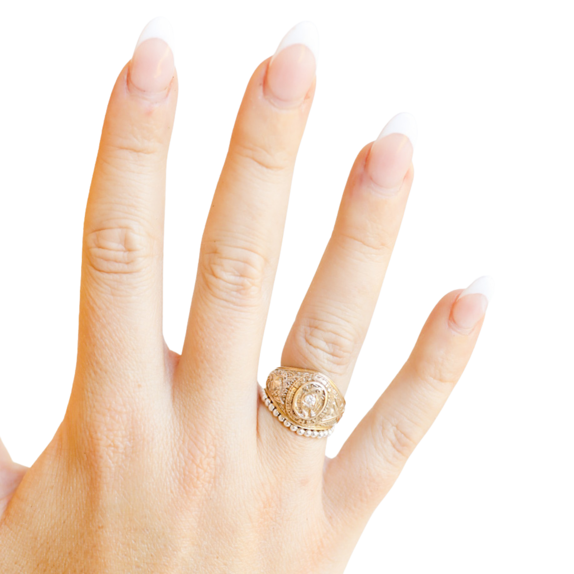 Lexi 2MM Beaded Band Ring in Silver