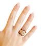 The Poppi Ring in Orange & Blue