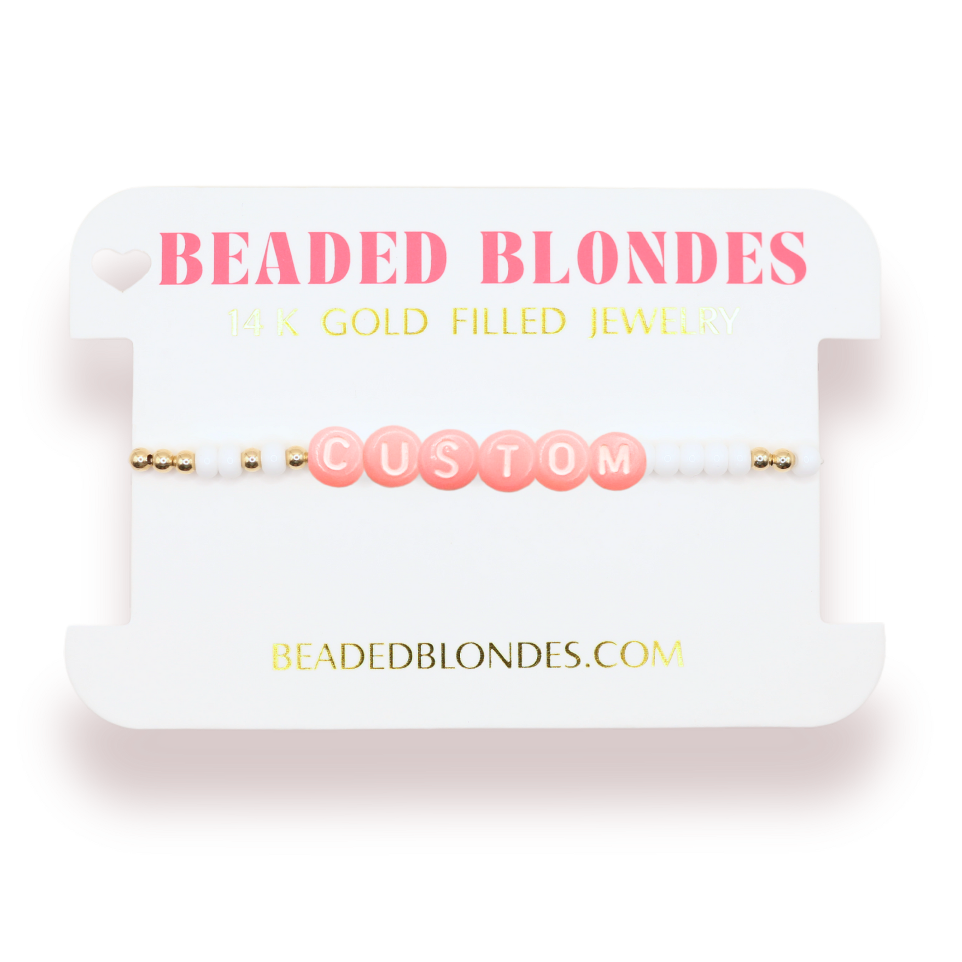 Custom Pink Pastel Letter Bracelet