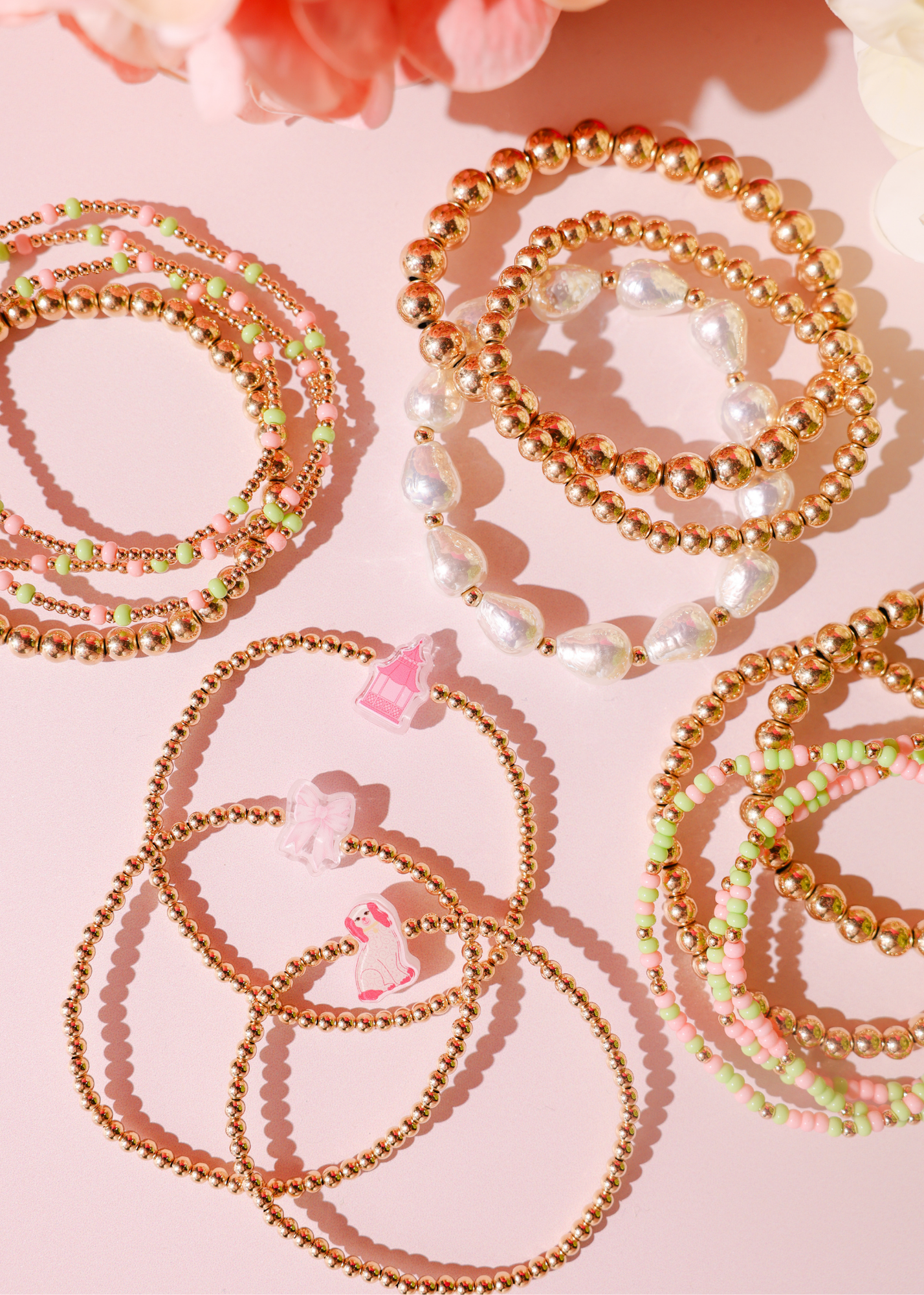 Light Pink and Light Green Sprinkle Bracelet