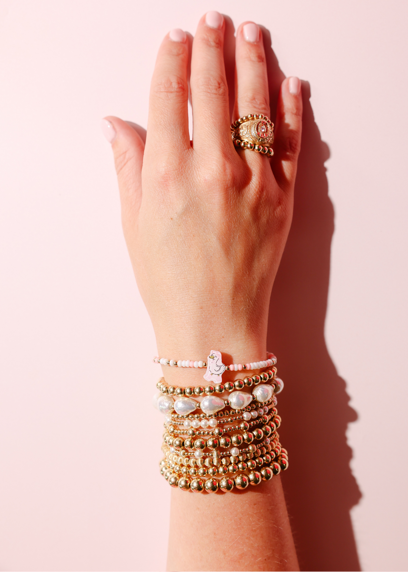 Pink Mama Goose Bracelet on Color