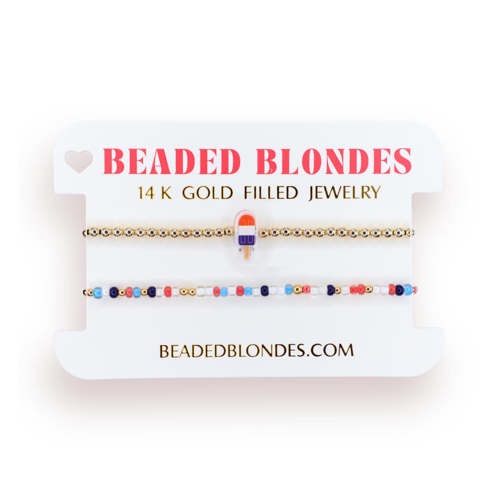 Popsicle Bracelet on Gold + Bomb Pop Sprinkle (Stack of 2)