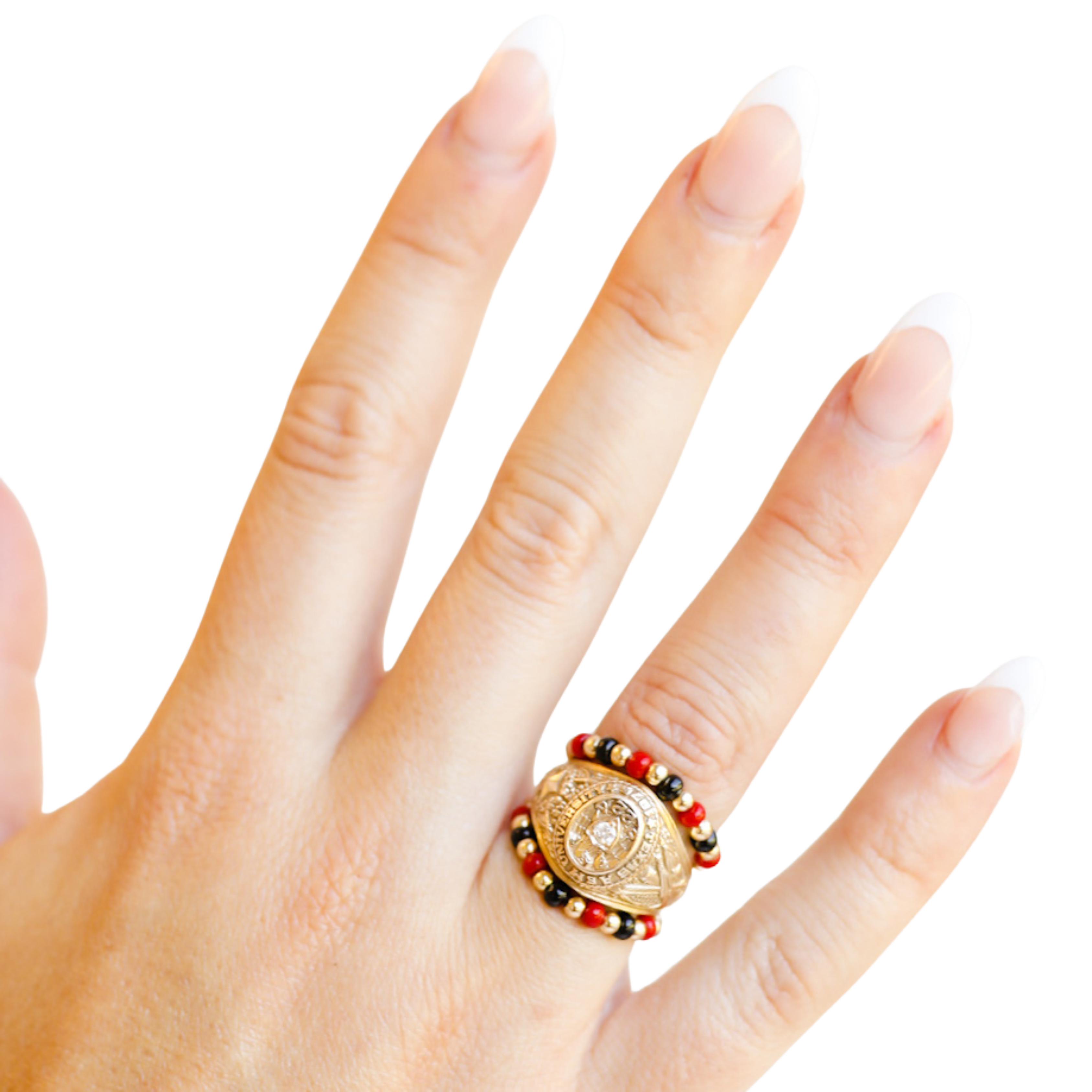 The Poppi Ring in Red & Black