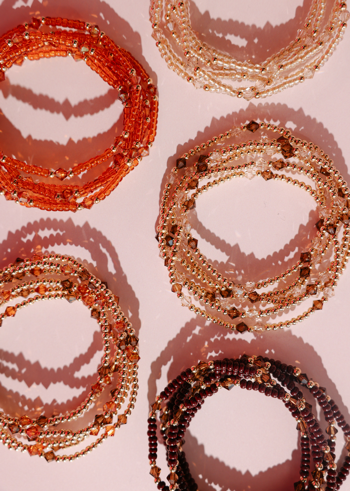 Eleanor Bracelet in Terracotta + June in Gold (Stack of 2)