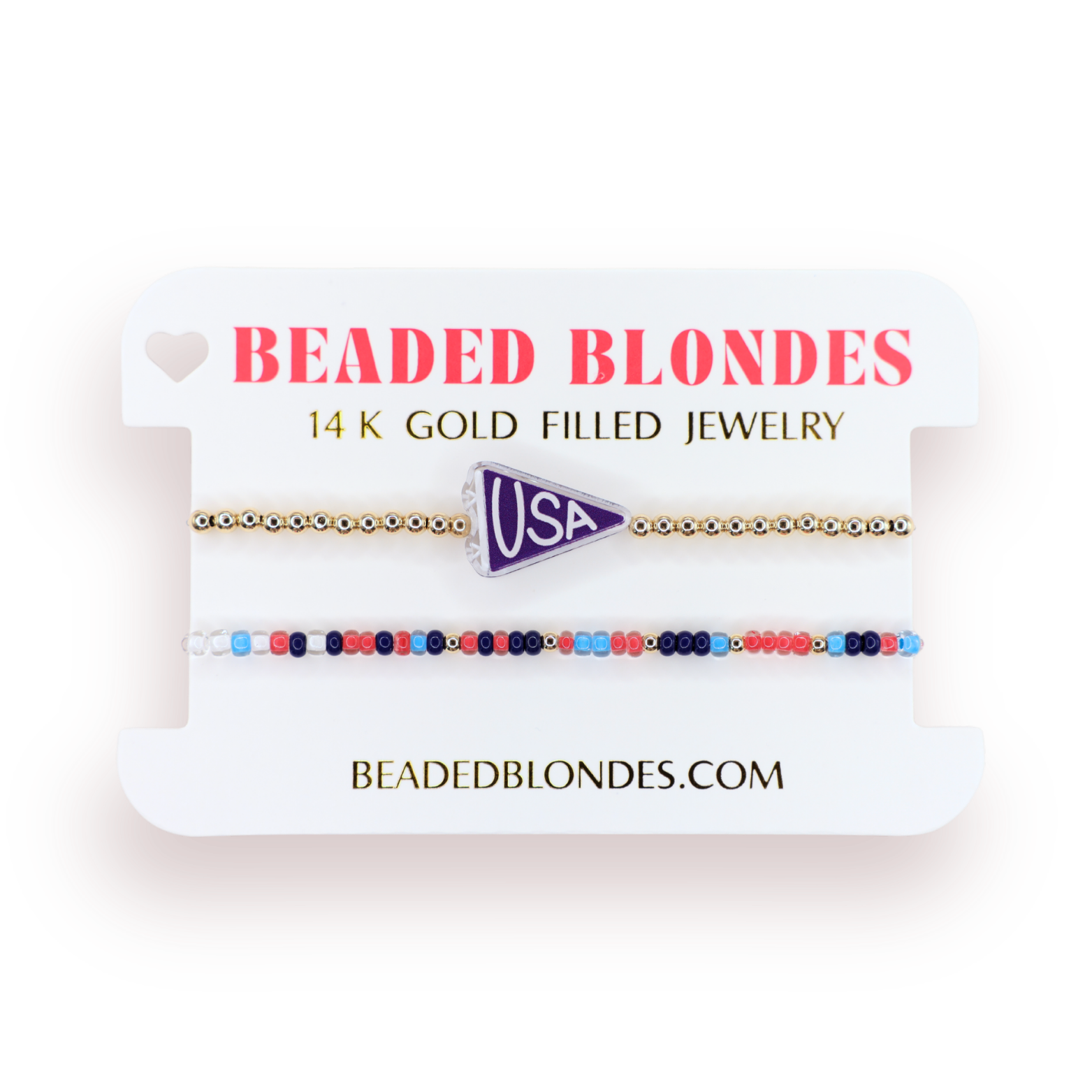USA Flag Bracelet + Bomb Pop Sprinkle (Stack of 2)