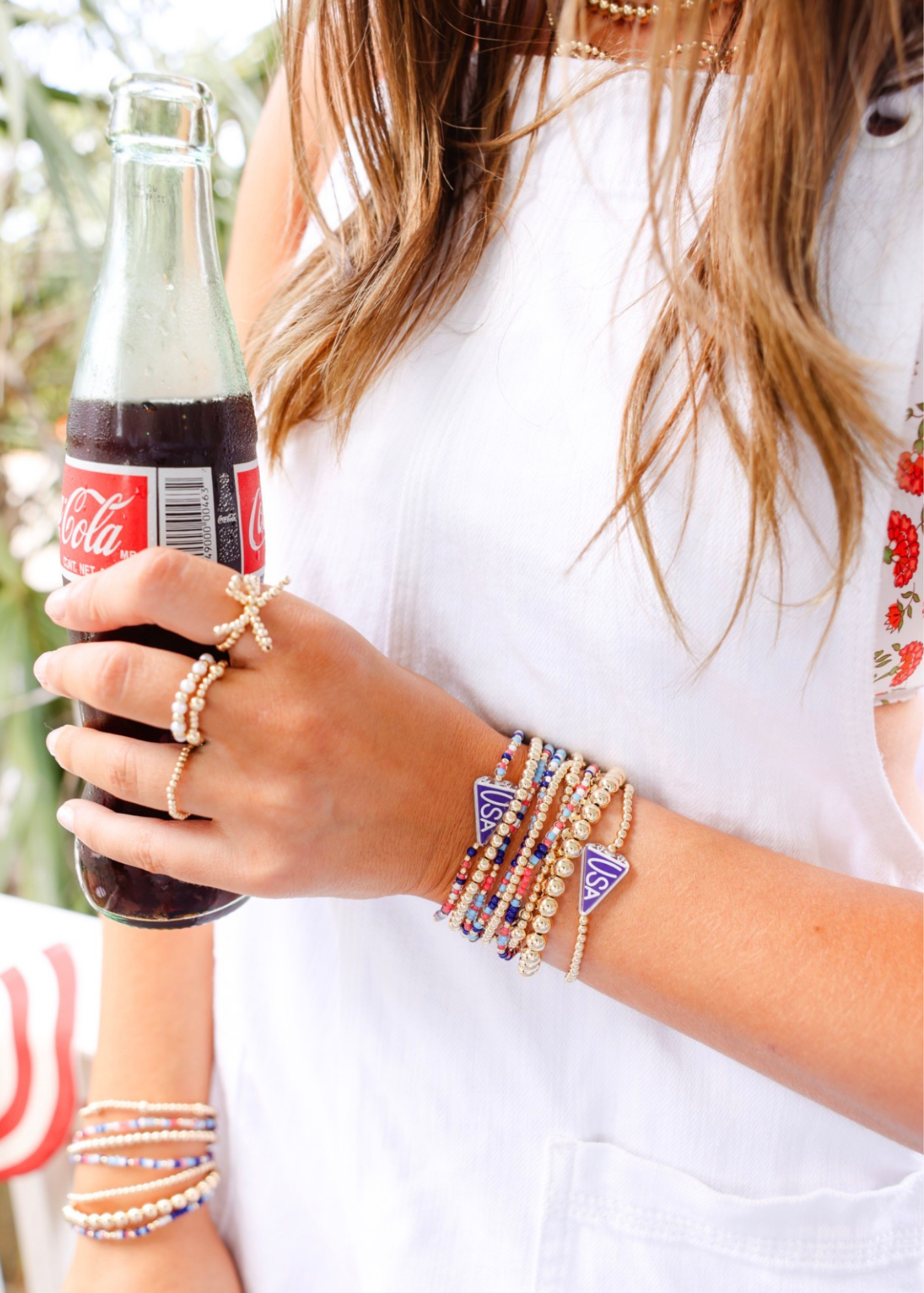 USA Flag Bracelet + Bomb Pop Sprinkle (Stack of 2)