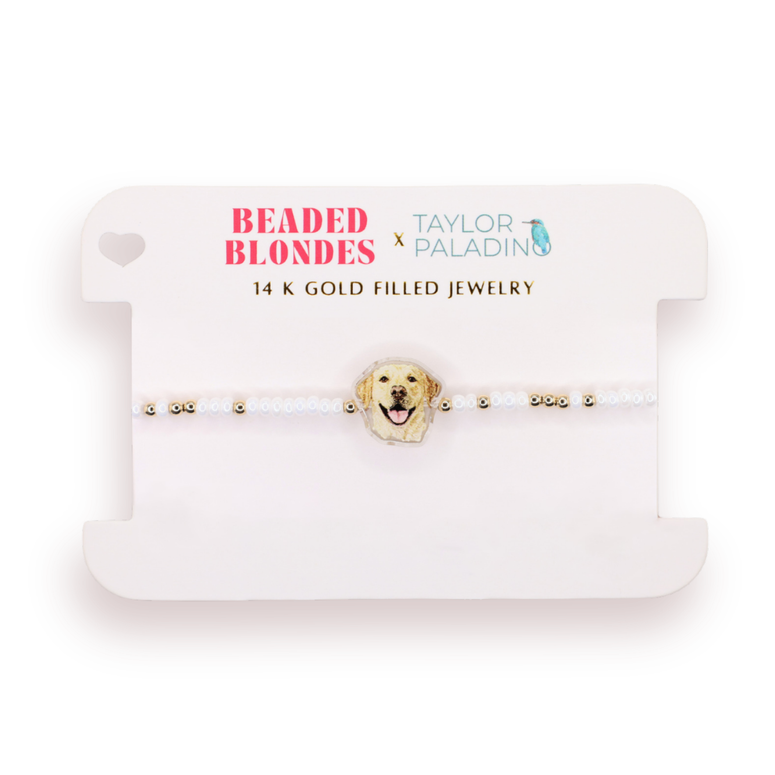 Yellow Lab Bracelet on Luster White Sprinkle