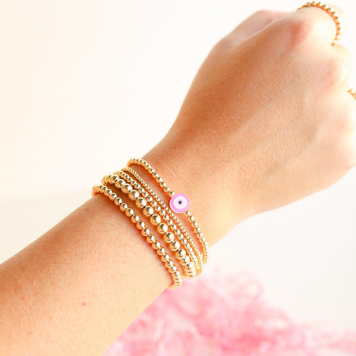 Pink Evil Eye Bracelet