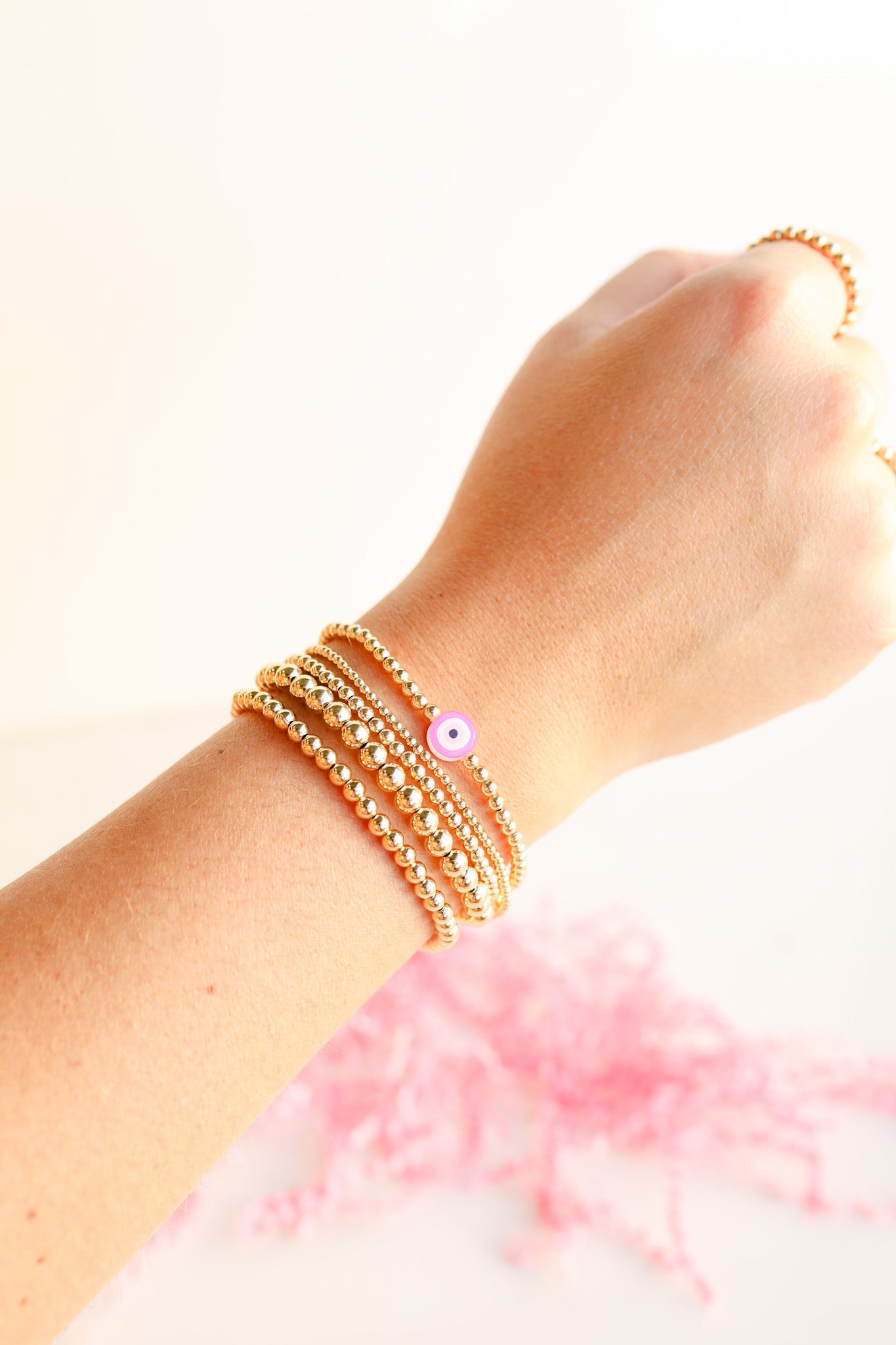 Pink Evil Eye Bracelet