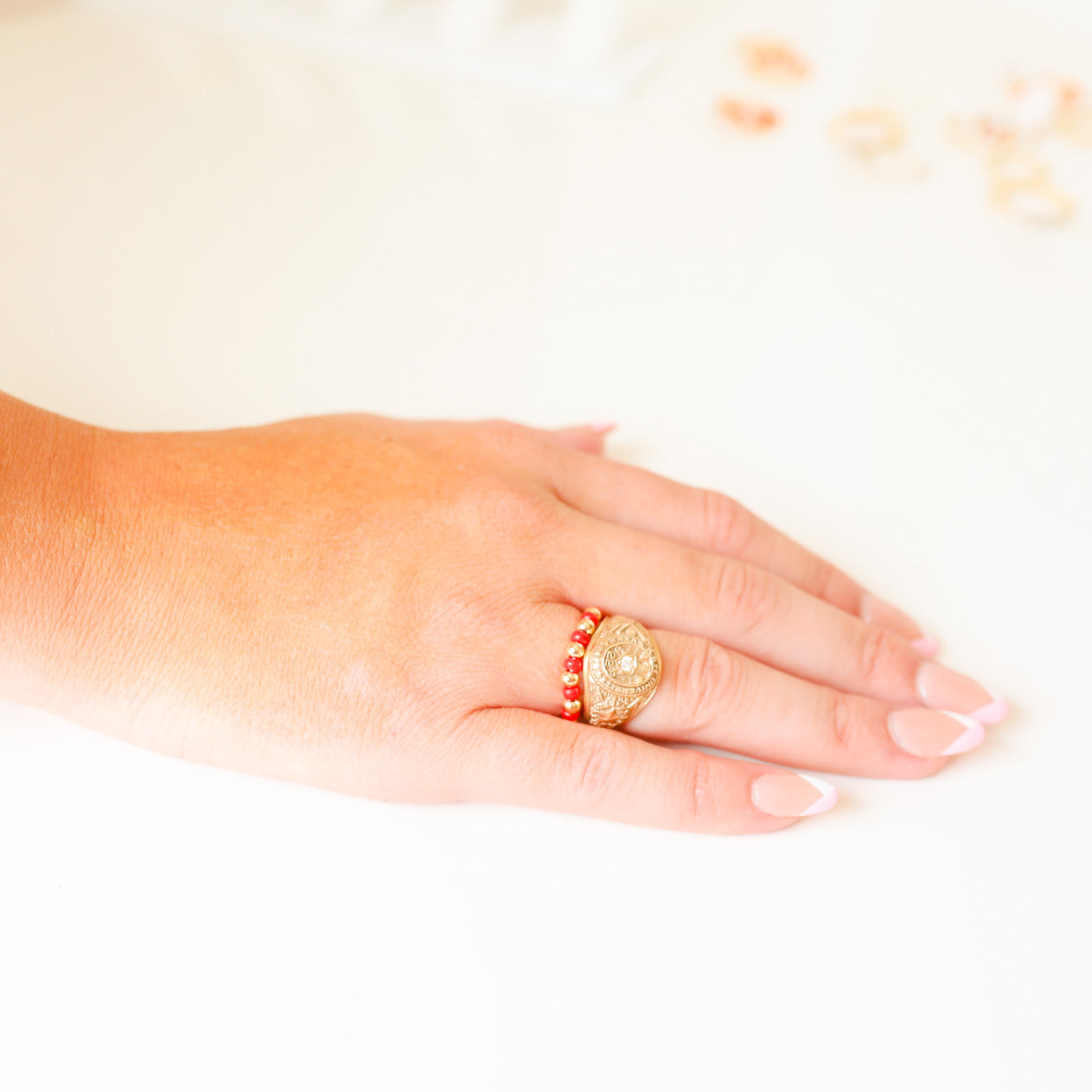 The Poppi Ring in Bright Red