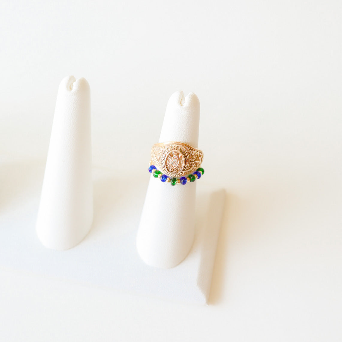 The Poppi Ring in Green & Blue