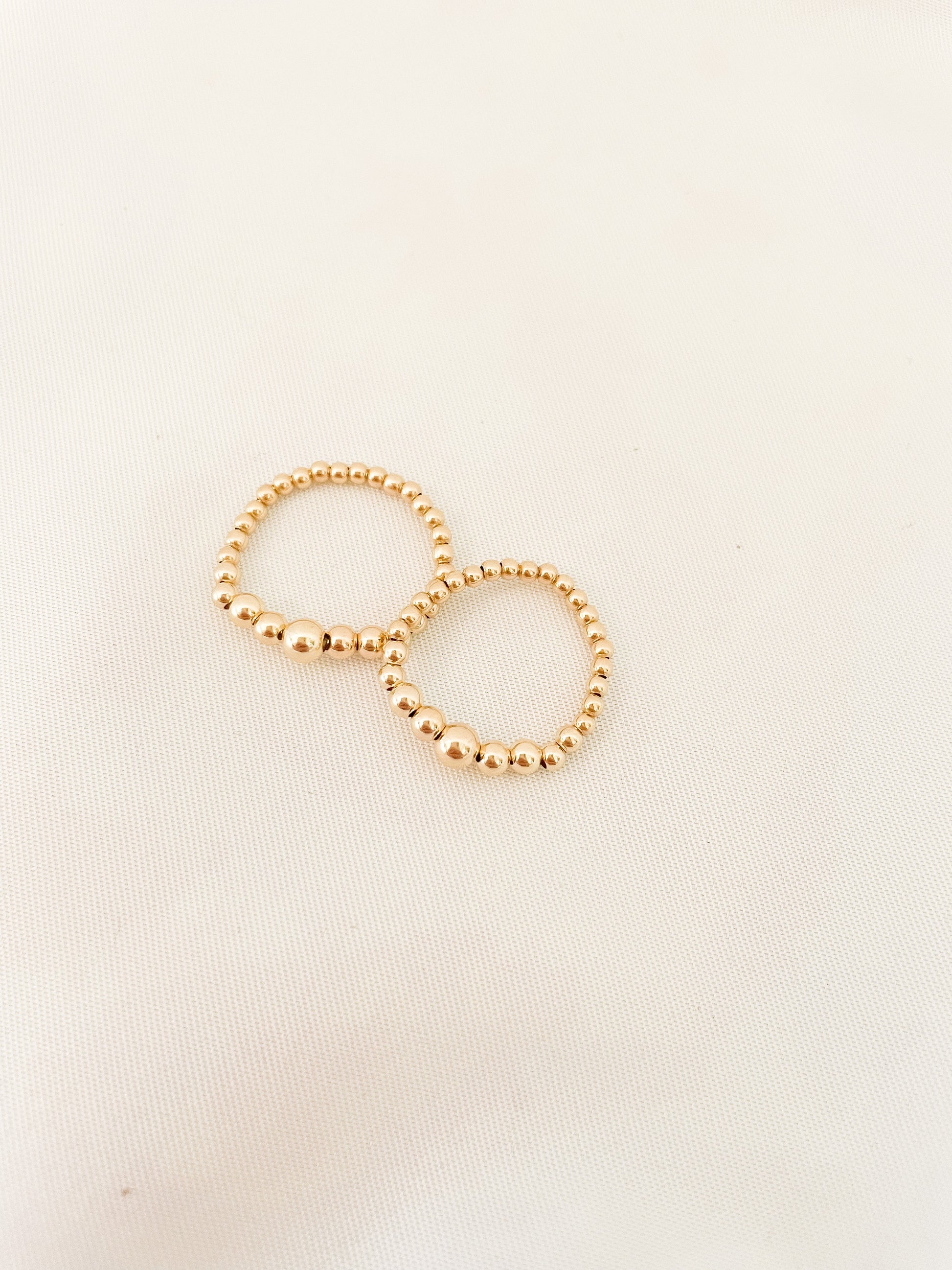 Lauren Gold Cascade Beaded Band Rings (set of 2)