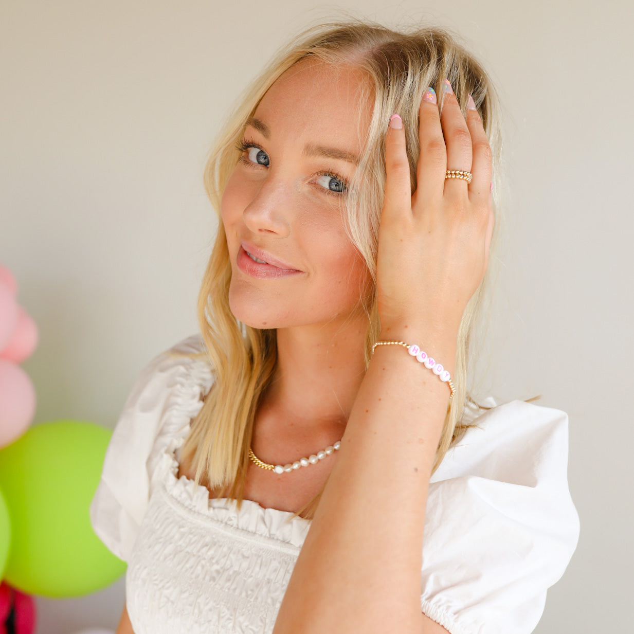 Hot Pink Custom Letter Bracelet