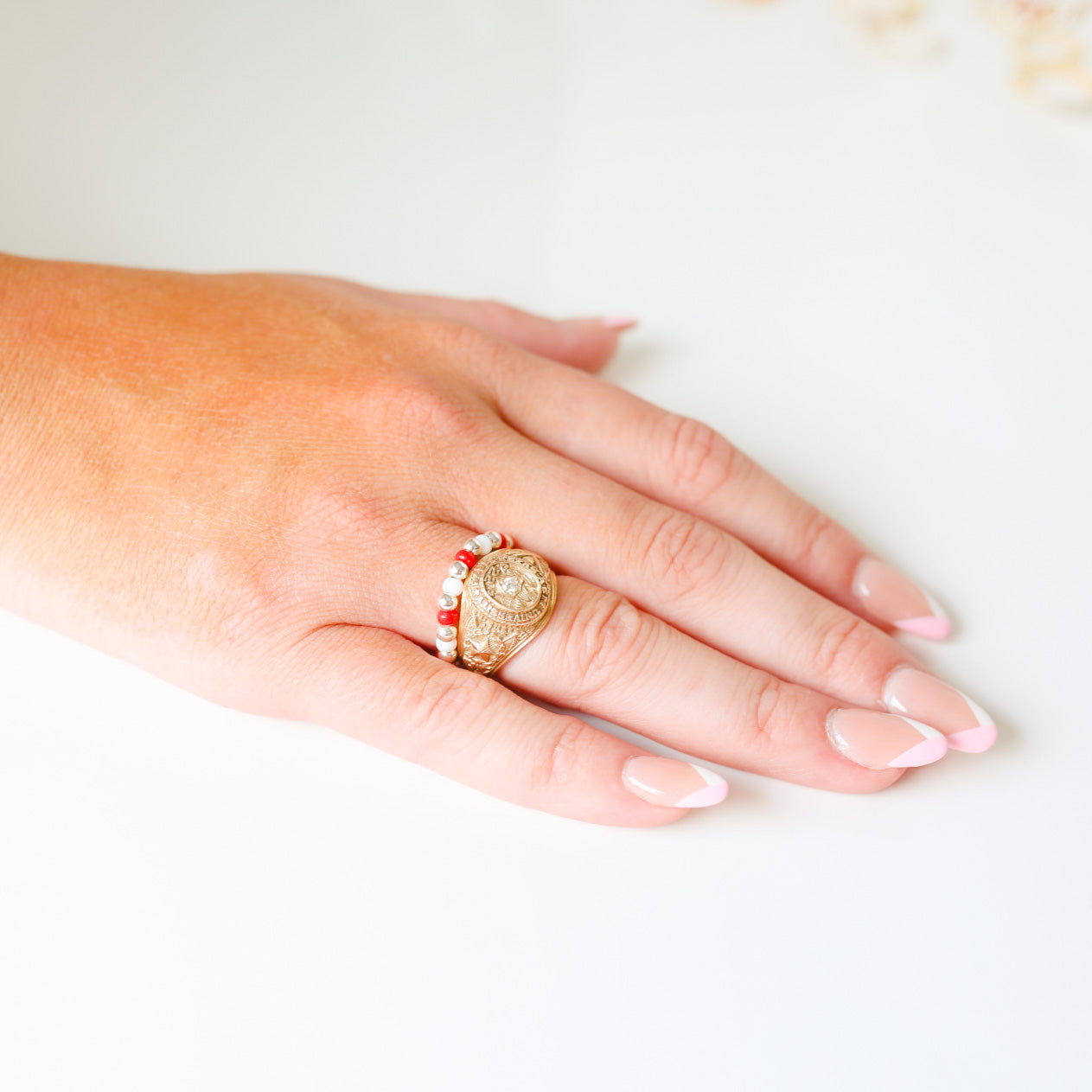 The Poppi Ring in Bright Red & White
